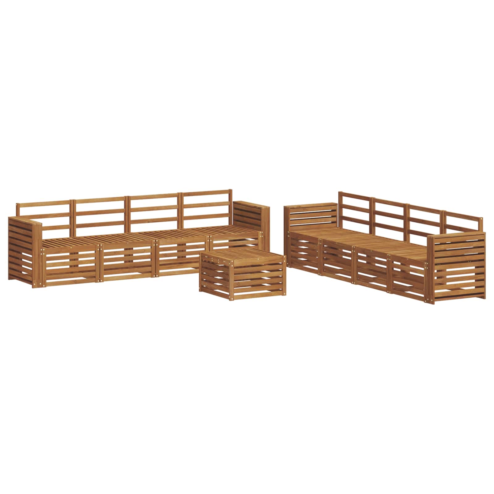 Sofagarnituren 9 pcs Natur Massivholz Akazie