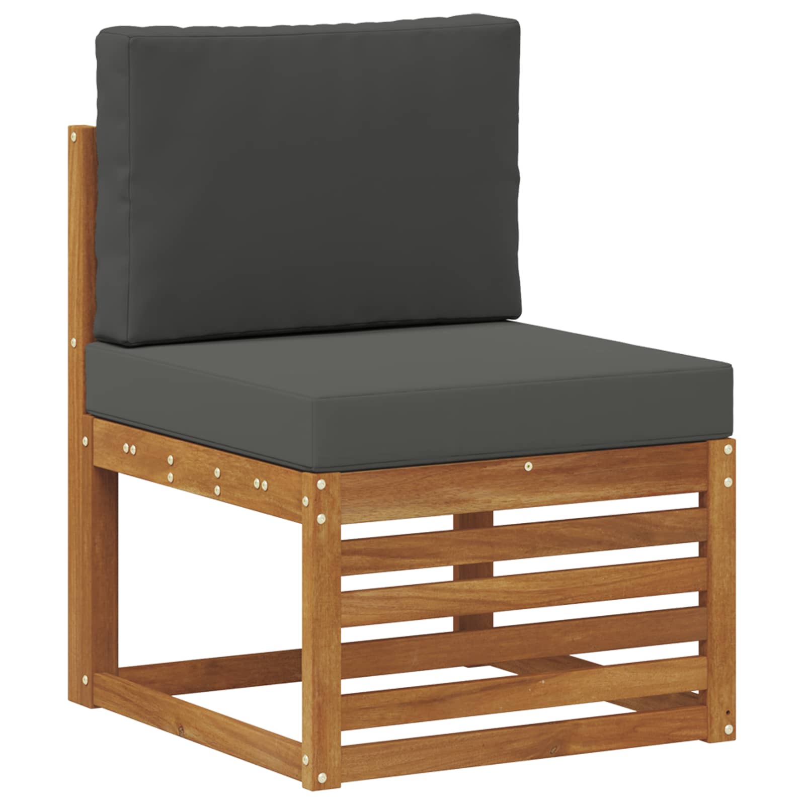 Sofagarnituren 9 pcs Natur und Anthrazit Massivholz Akazie