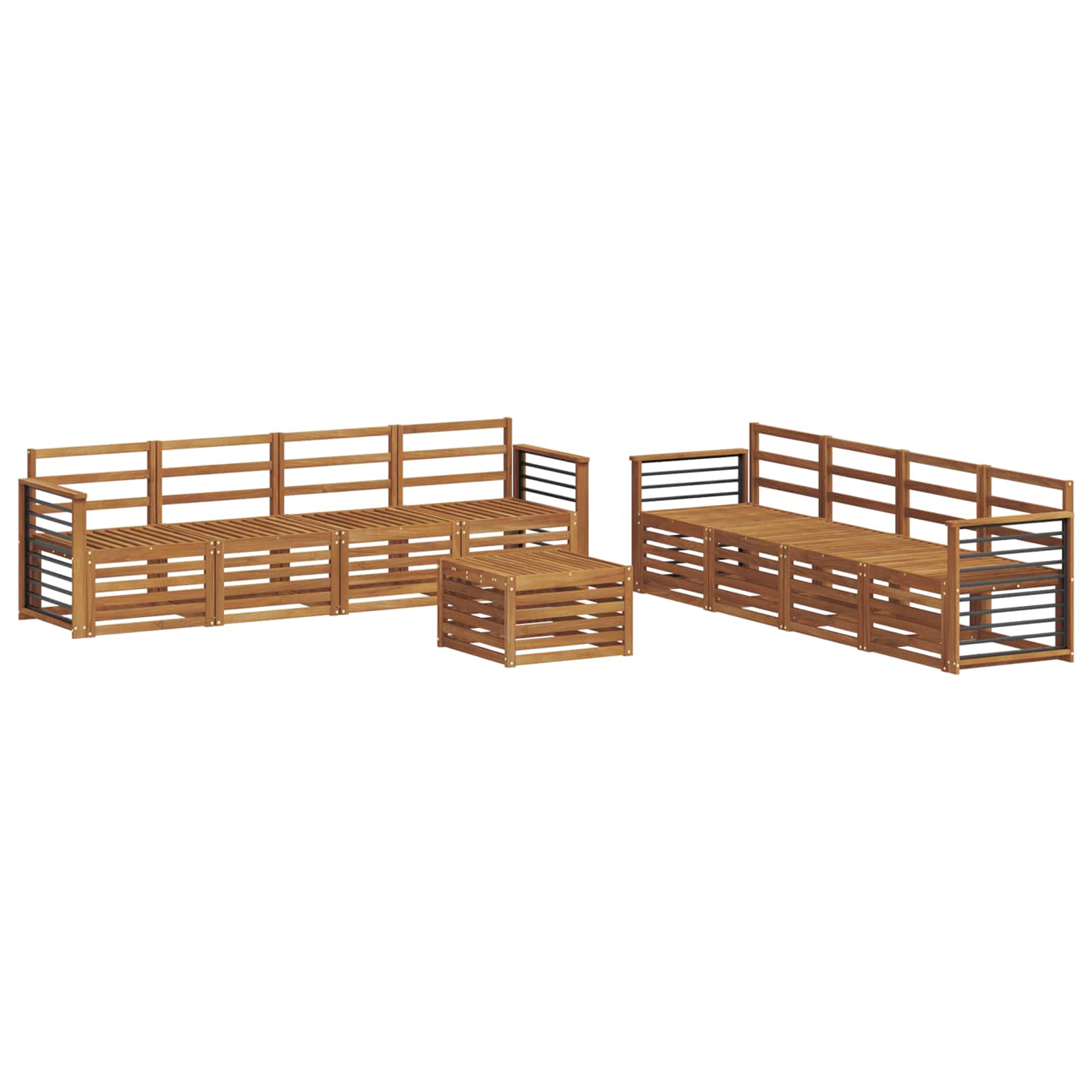 Sofagarnituren 9 pcs Natur Massivholz Akazie