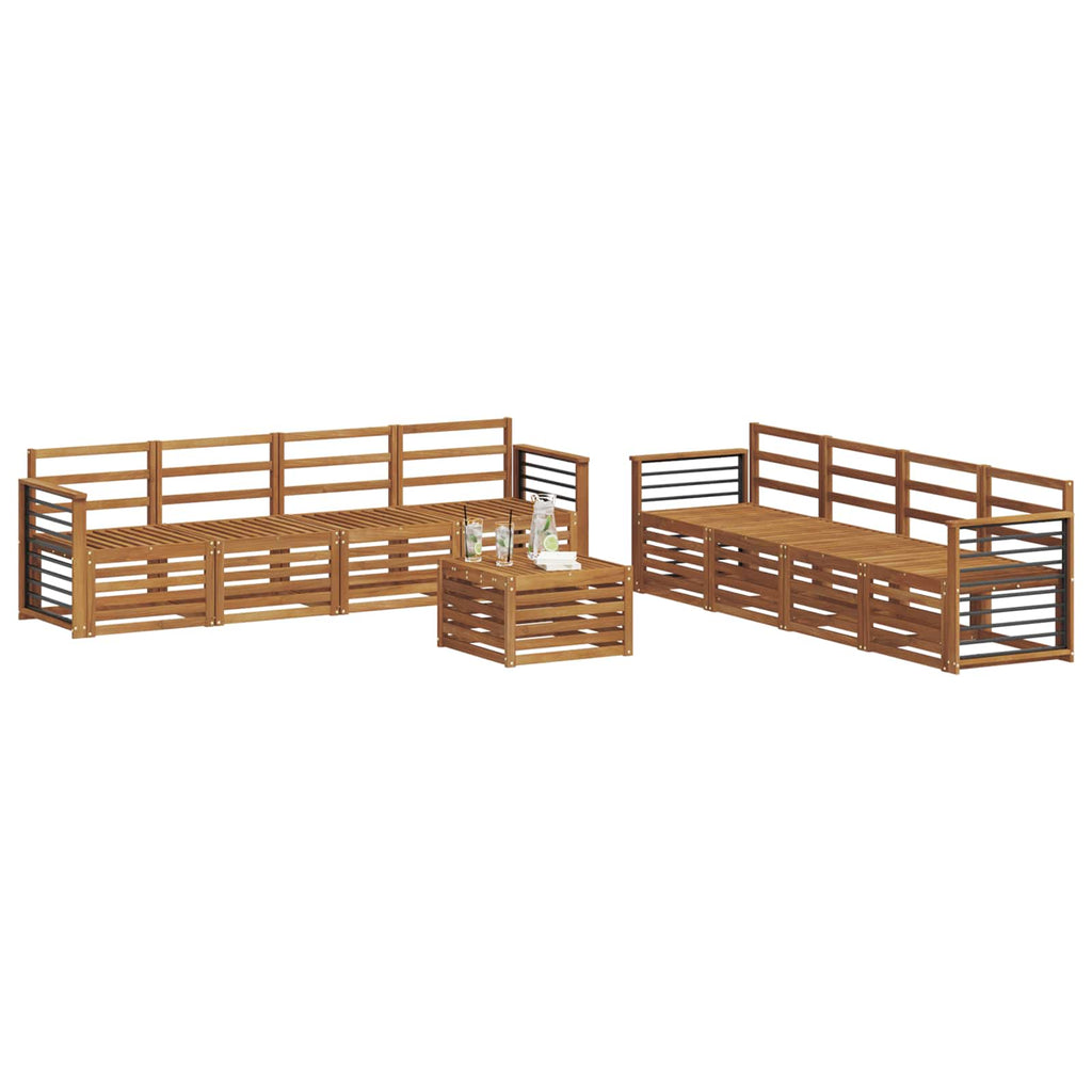 Sofagarnituren 9 pcs Natur Massivholz Akazie
