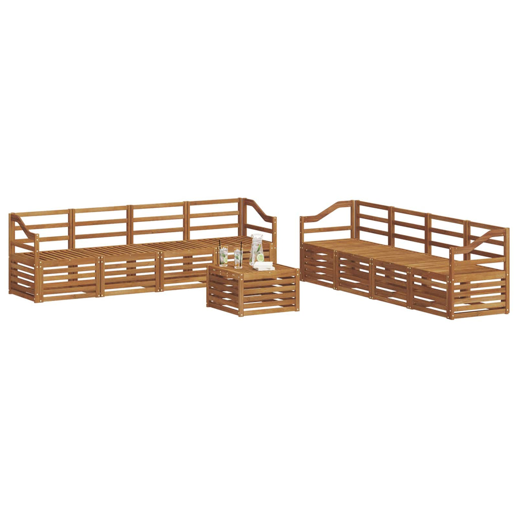 Sofagarnituren 9 pcs Natur Massivholz Akazie