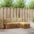 Outdoor-Sofagarnitur mit Kissen 4 pcs Natur und Beige