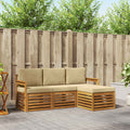 Outdoor-Sofagarnitur mit Kissen 4 pcs Natur und Beige