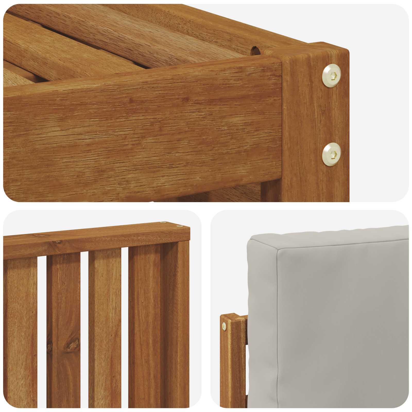 Outdoor-Sofagarnitur mit Kissen 4 pcs Natürlich und Hellgrau