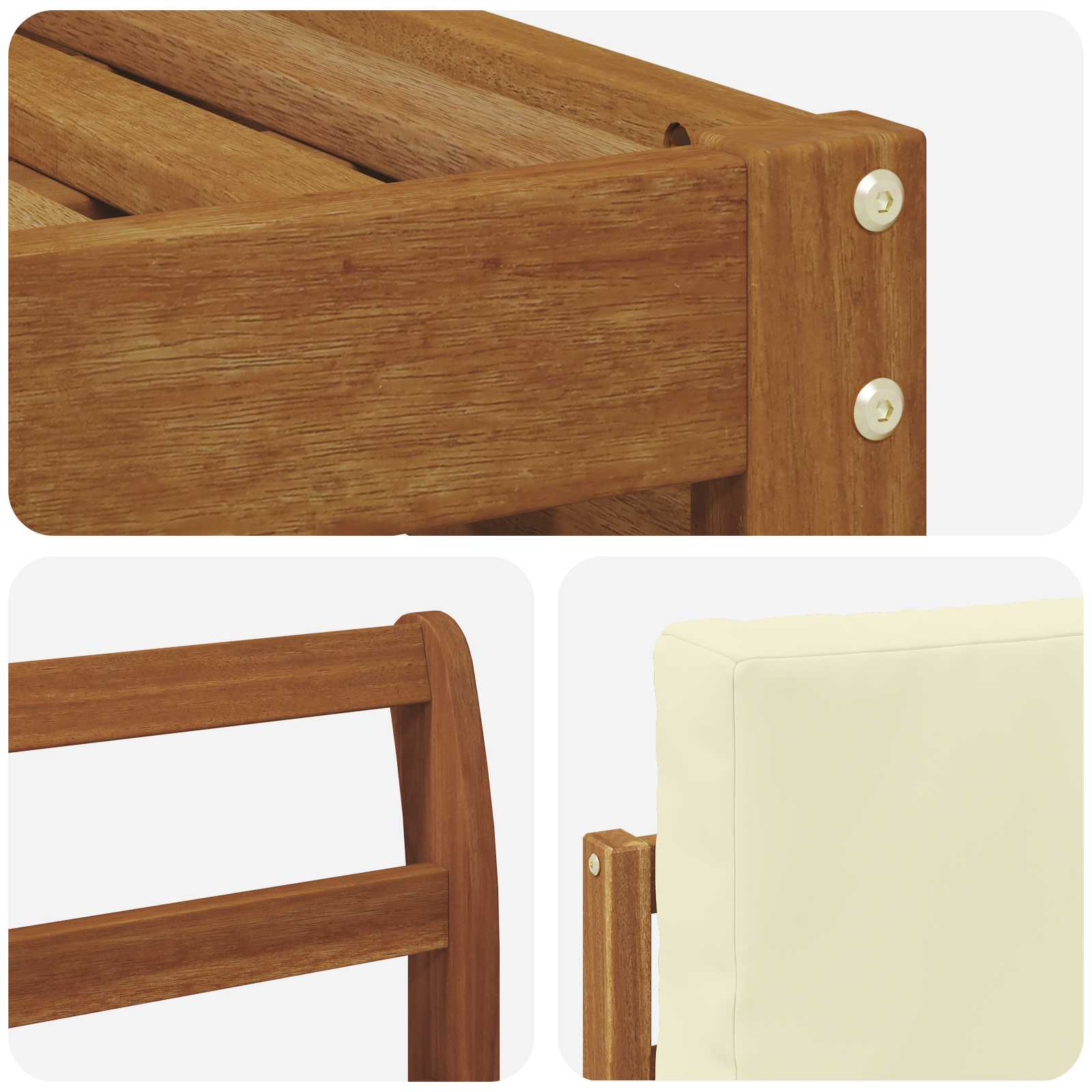 Outdoor-Sofagarnitur mit Kissen 4 pcs Natur und Creme