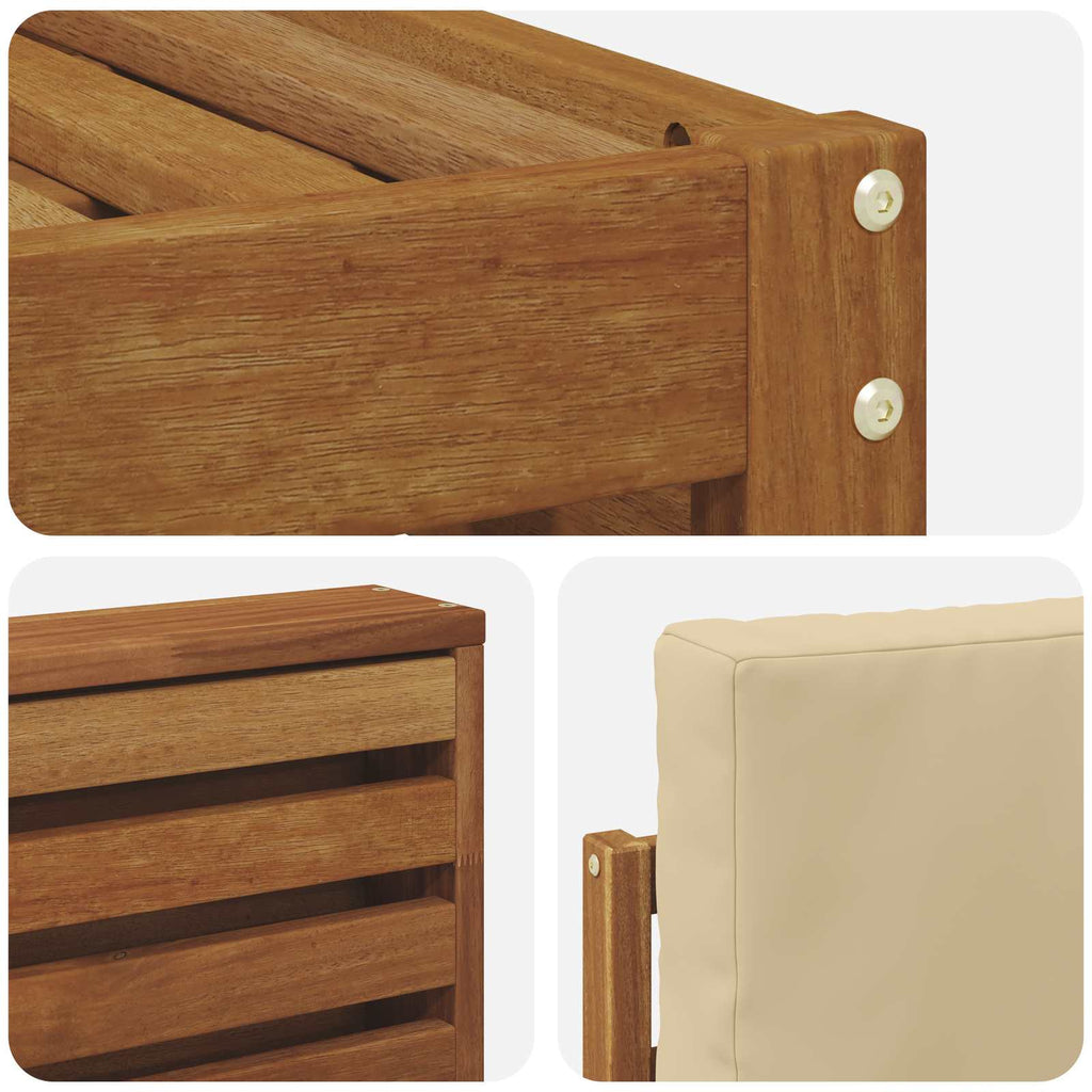 Outdoor-Sofagarnitur mit Kissen 4 pcs Natur und Beige