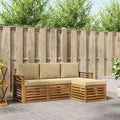 Outdoor-Sofagarnitur mit Kissen 4 pcs Natur und Beige