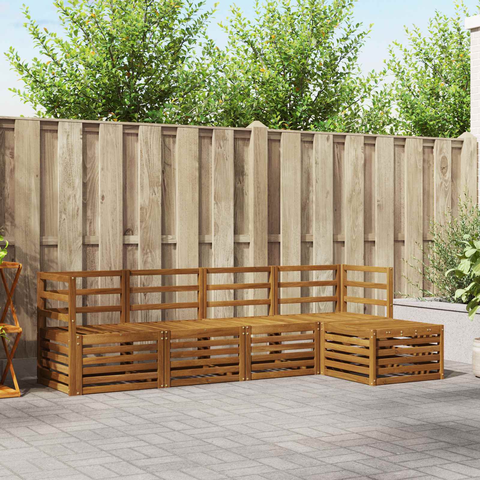 Outdoor-Sofagarnitur 5 pcs Natur