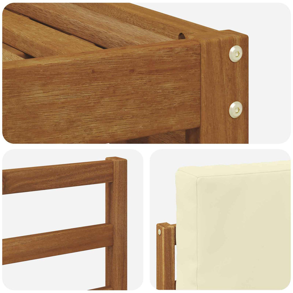 Outdoor-Sofagarnitur mit Kissen 5 pcs Natur und Creme