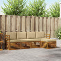 Outdoor-Sofagarnitur mit Kissen 5 pcs Natur und Beige