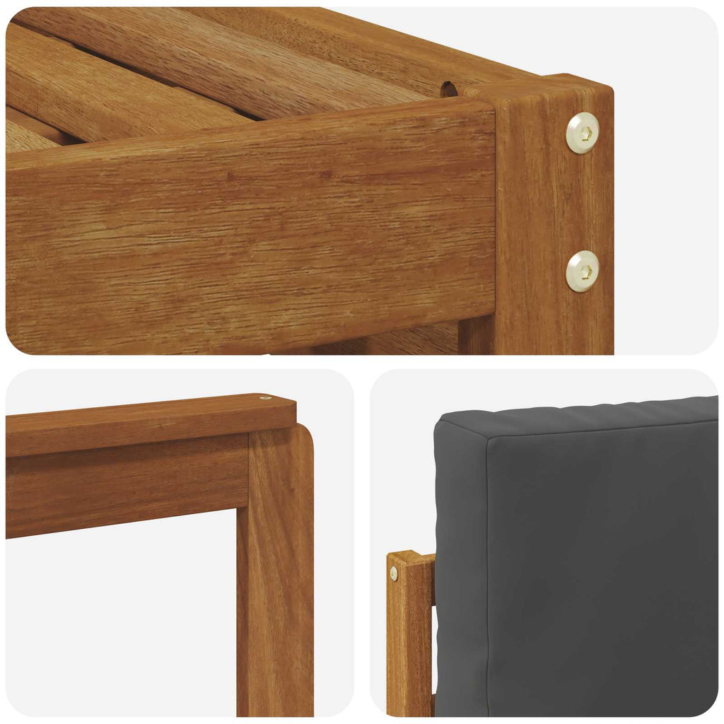 Outdoor-Sofagarnitur mit Kissen 5 pcs Natur und Anthrazit