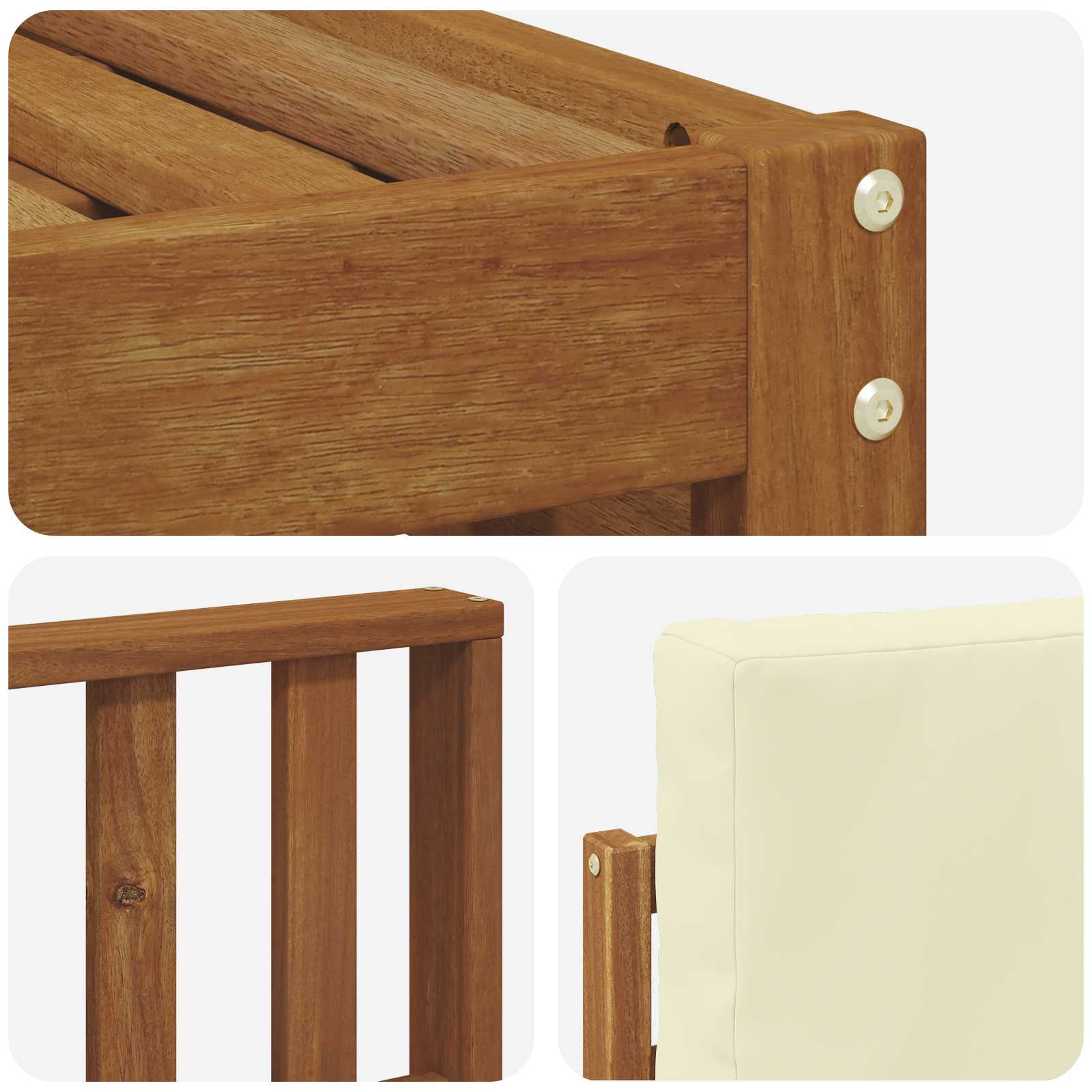 Outdoor-Sofagarnitur mit Kissen 5 pcs Natur und Creme