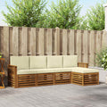 Outdoor-Sofagarnitur mit Kissen 5 pcs Natur und Creme