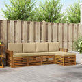 Outdoor-Sofagarnitur mit Kissen 5 pcs Natur und Beige