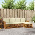 Outdoor-Sofagarnitur mit Kissen 5 pcs Natur und Creme