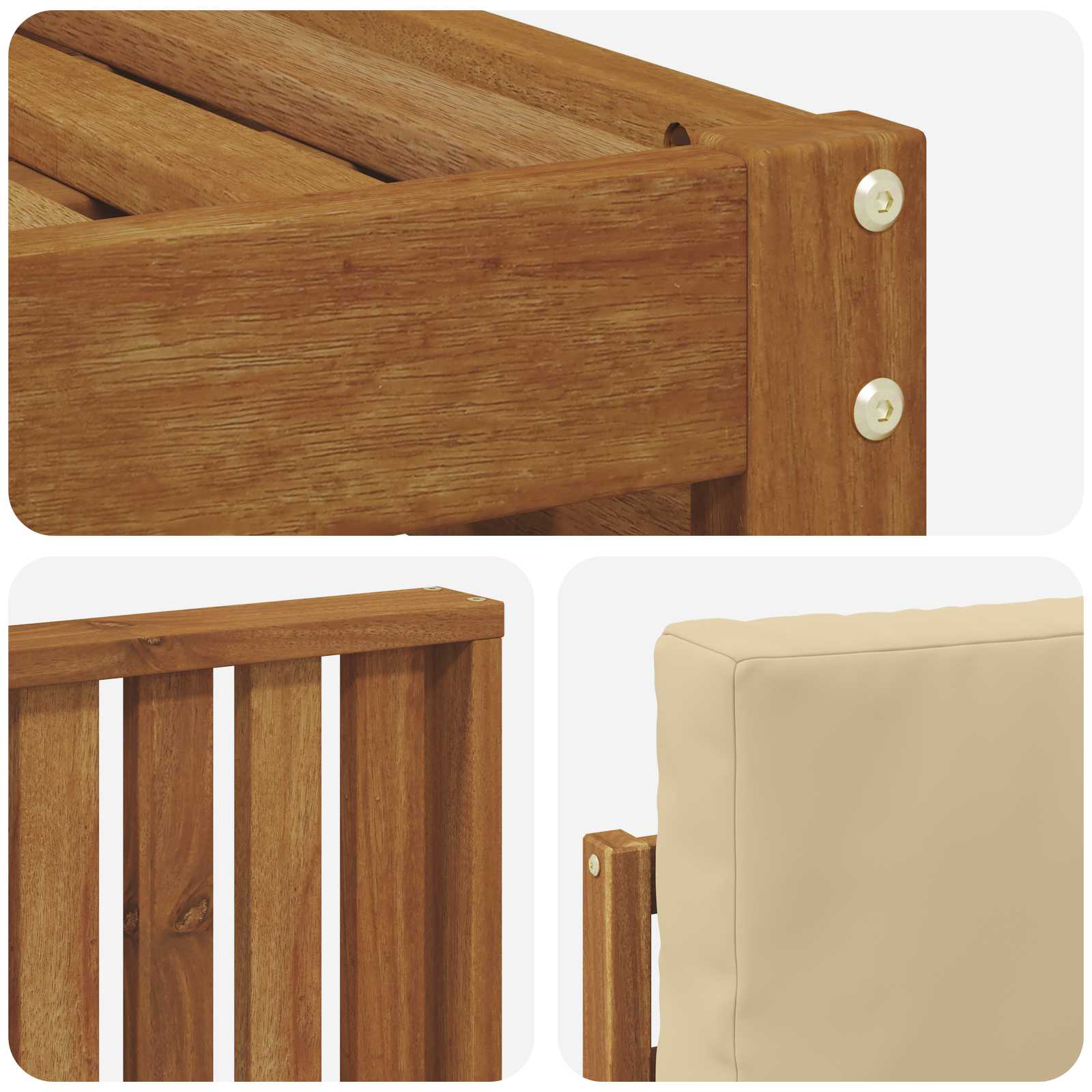 Outdoor-Sofagarnitur mit Kissen 5 pcs Natur und Beige