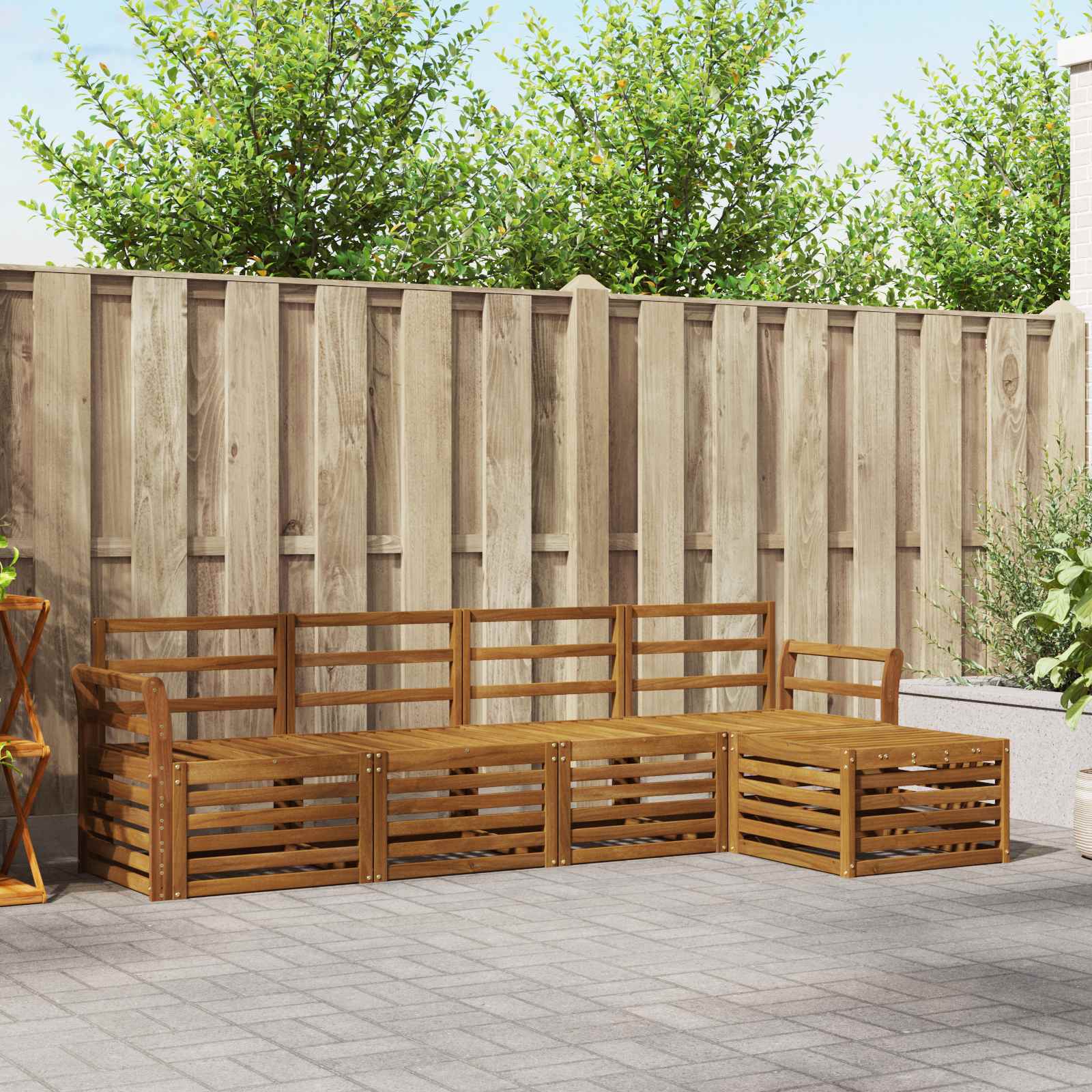 Outdoor-Sofagarnitur 5 pcs Natur
