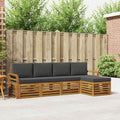 Outdoor-Sofagarnitur mit Kissen 5 pcs Natur und Anthrazit