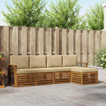 Outdoor-Sofagarnitur mit Kissen 5 pcs Natur und Beige