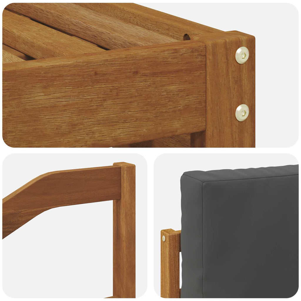 Outdoor-Sofagarnitur mit Kissen 5 pcs Natur und Anthrazit