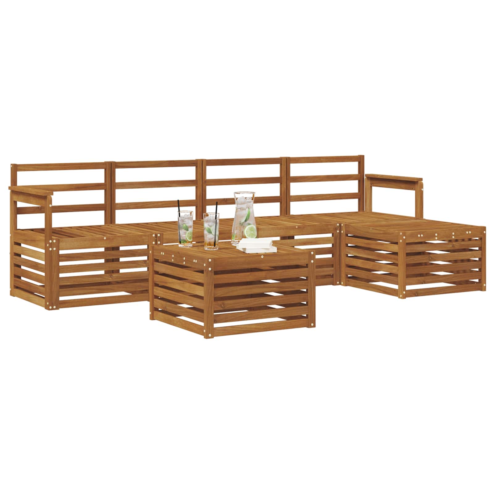 Outdoor-Sofagarnitur 6 pcs Natur