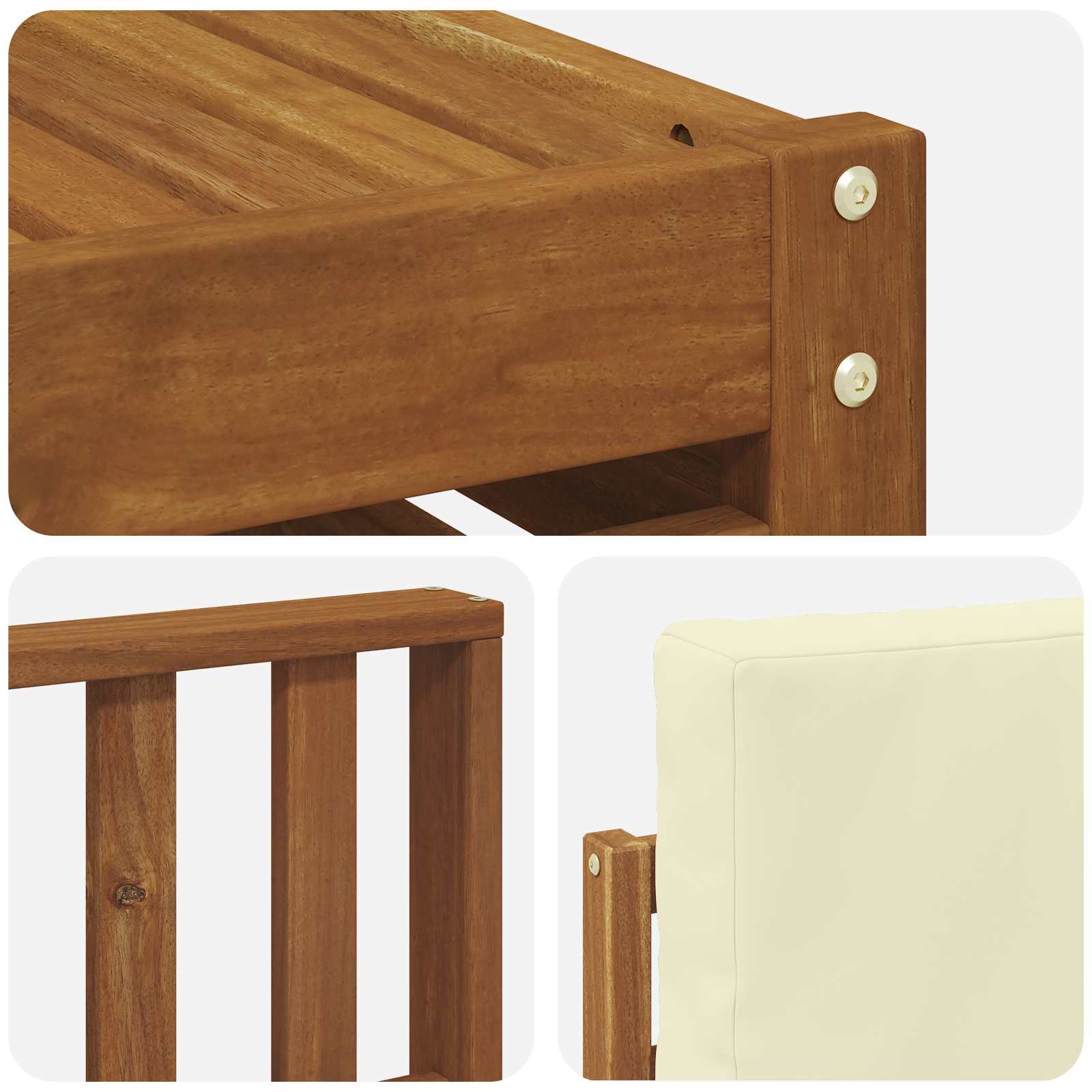 Outdoor-Sofagarnitur mit Kissen 6 pcs Natur und Creme