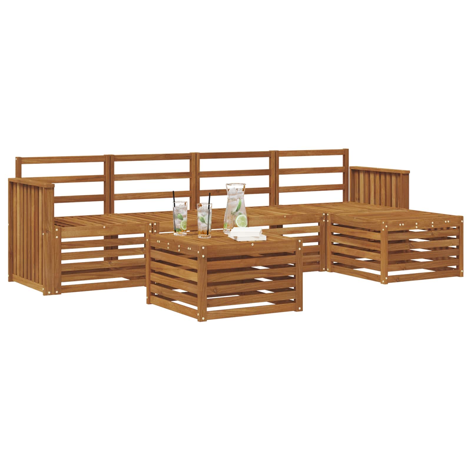 Outdoor-Sofagarnitur 6 pcs Natur