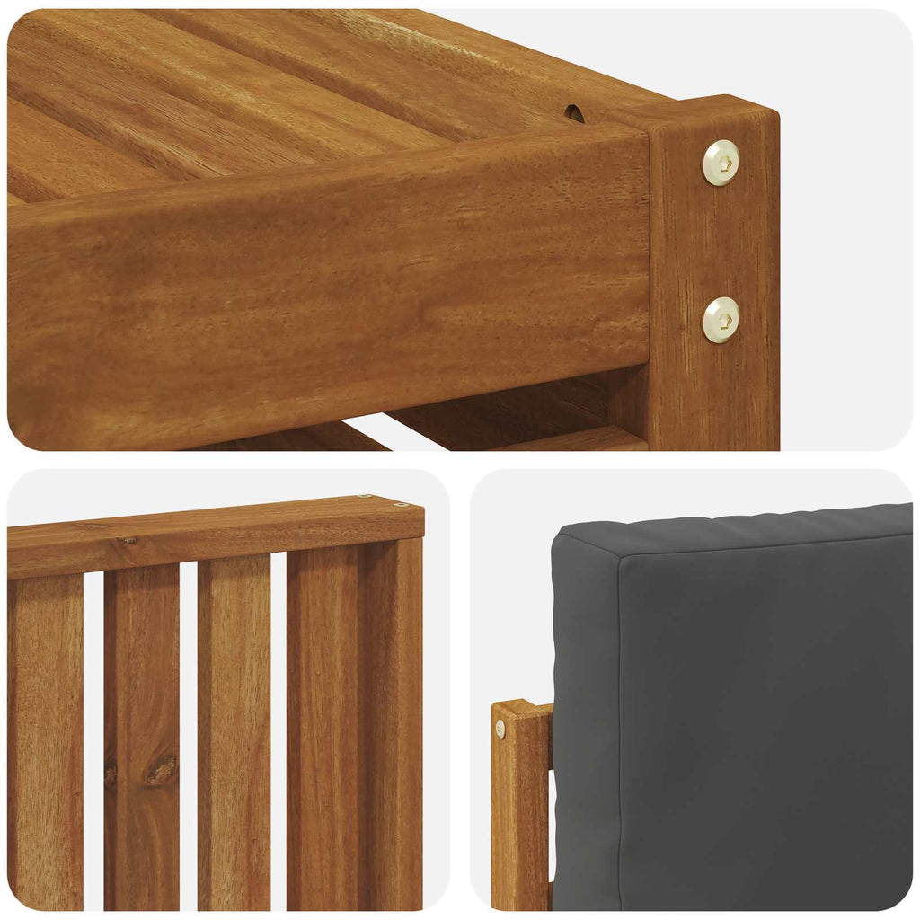 Outdoor-Sofagarnitur mit Kissen 6 pcs Natur und Anthrazit