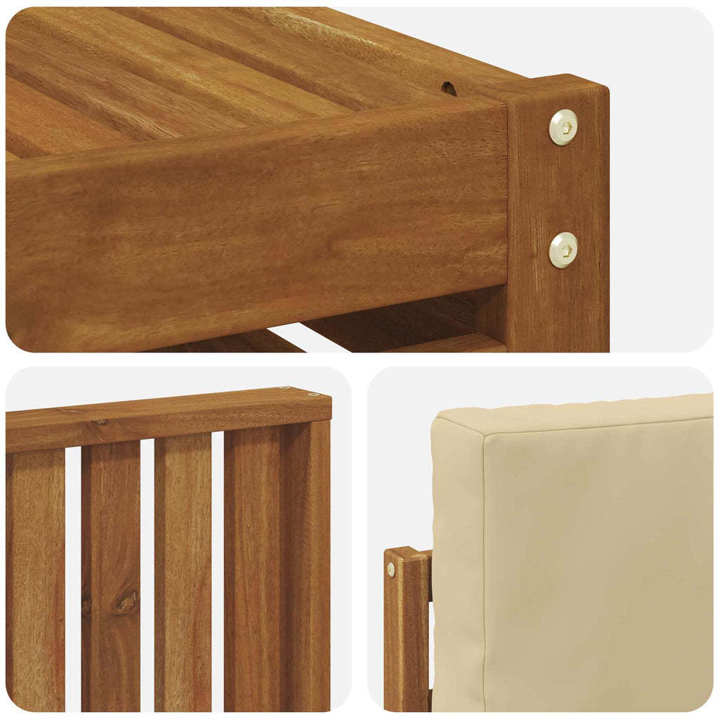 Outdoor-Sofagarnitur mit Kissen 6 pcs Natur und Beige