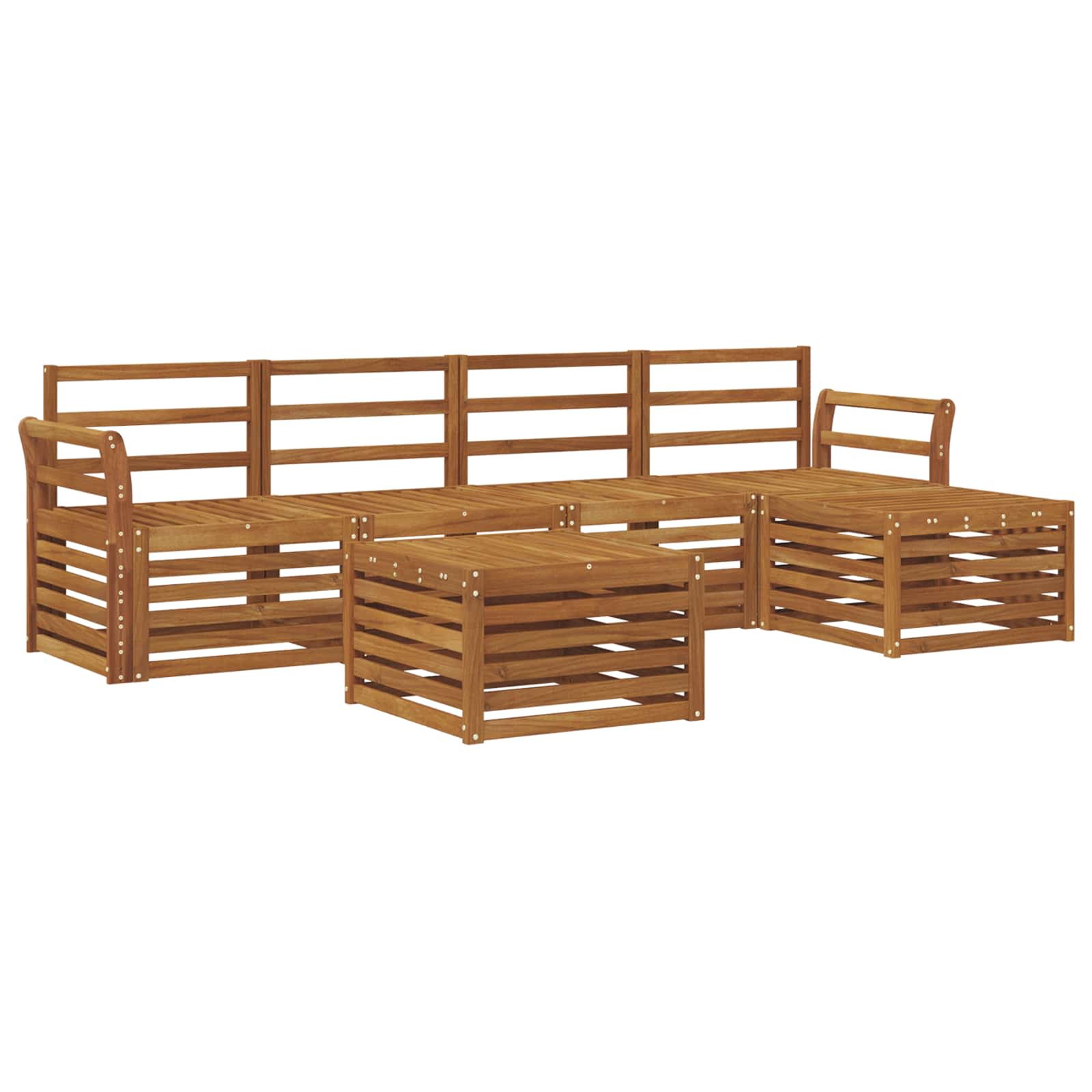 Outdoor-Sofagarnitur 6 pcs Natur