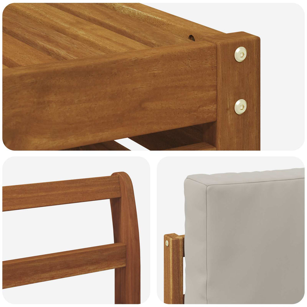 Outdoor-Sofagarnitur mit Kissen 6 pcs Natürlich und Hellgrau