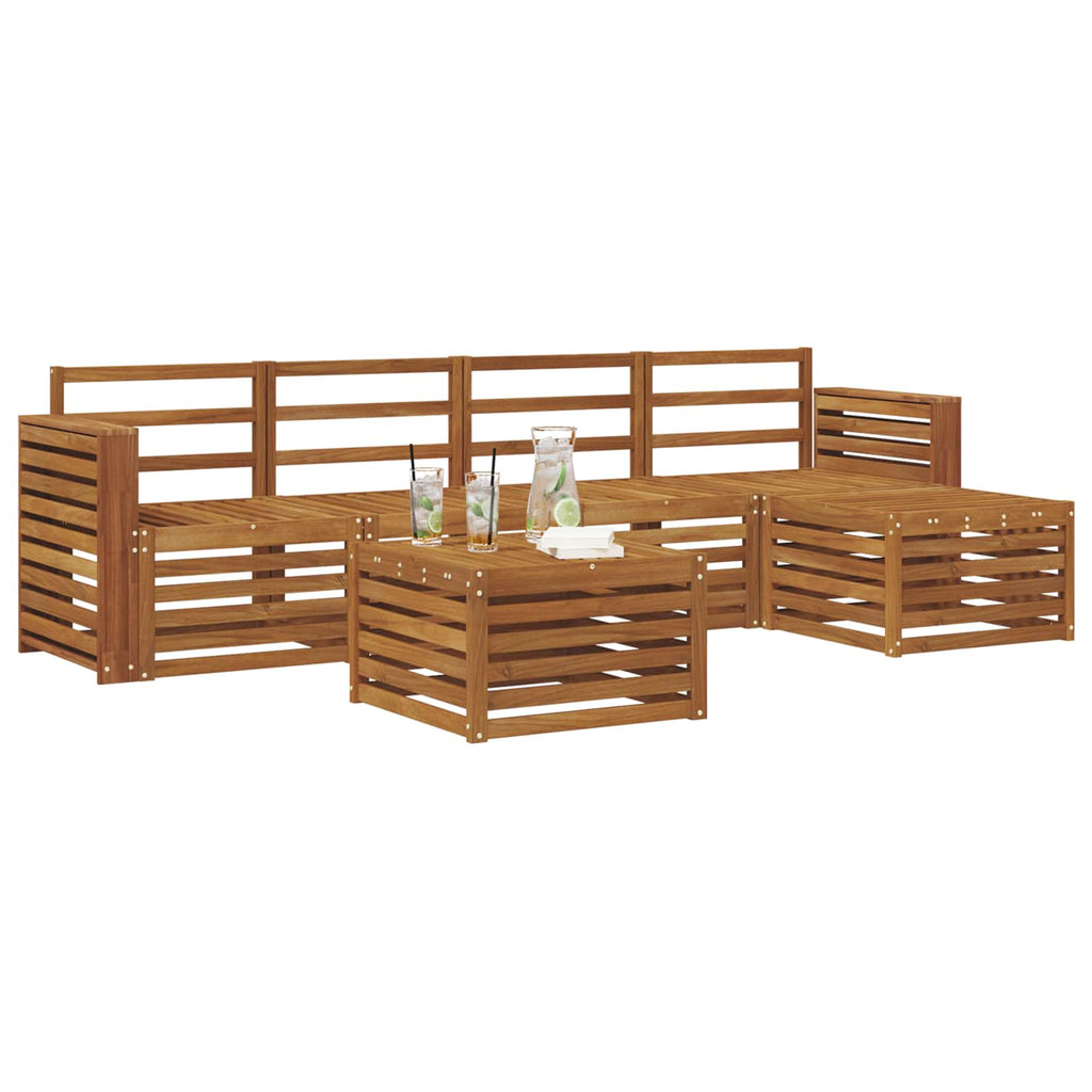 Outdoor-Sofagarnitur 6 pcs Natur