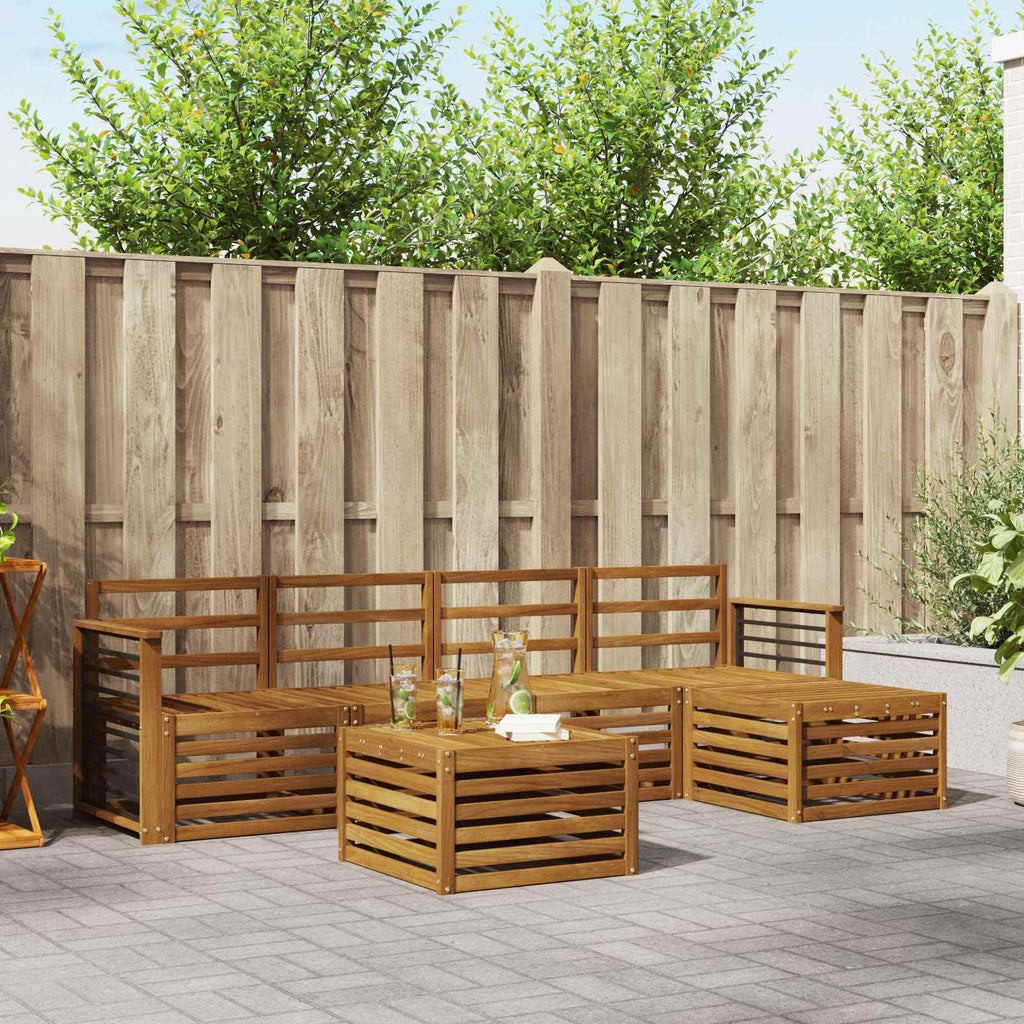 Sofagarnituren 6 pcs Natur Massivholz Akazie