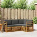 Sofagarnituren 4 pcs Natur und Anthrazit Massivholz Akazie