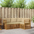 Sofagarnituren 4 pcs Natur und Beige Massivholz Akazie