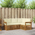 Sofagarnituren 4 pcs Natur und Creme Massivholz Akazie