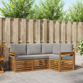 Sofagarnituren 4 pcs Natürlich und Hellgrau Massivholz Akazie