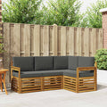 Sofagarnituren 4 pcs Natur und Anthrazit Massivholz Akazie