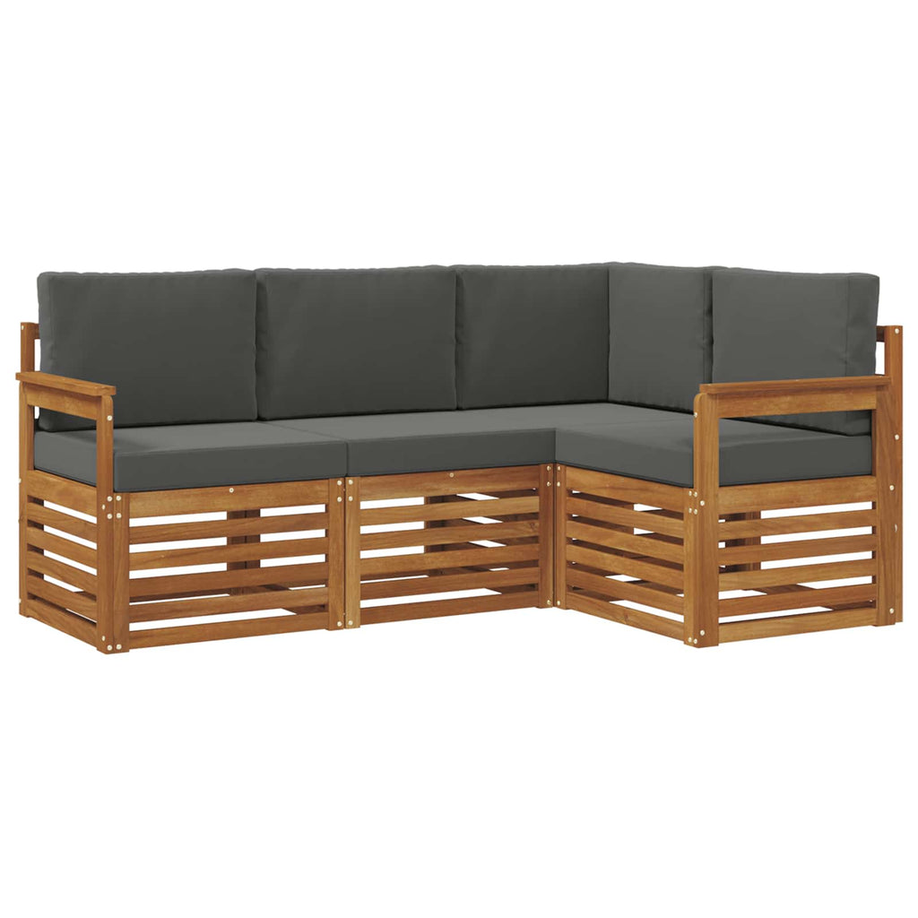 Sofagarnituren 4 pcs Natur und Anthrazit Massivholz Akazie