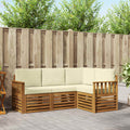 Sofagarnituren 4 pcs Natur und Creme Massivholz Akazie