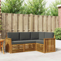 Sofagarnituren 4 pcs Natur und Anthrazit Massivholz Akazie
