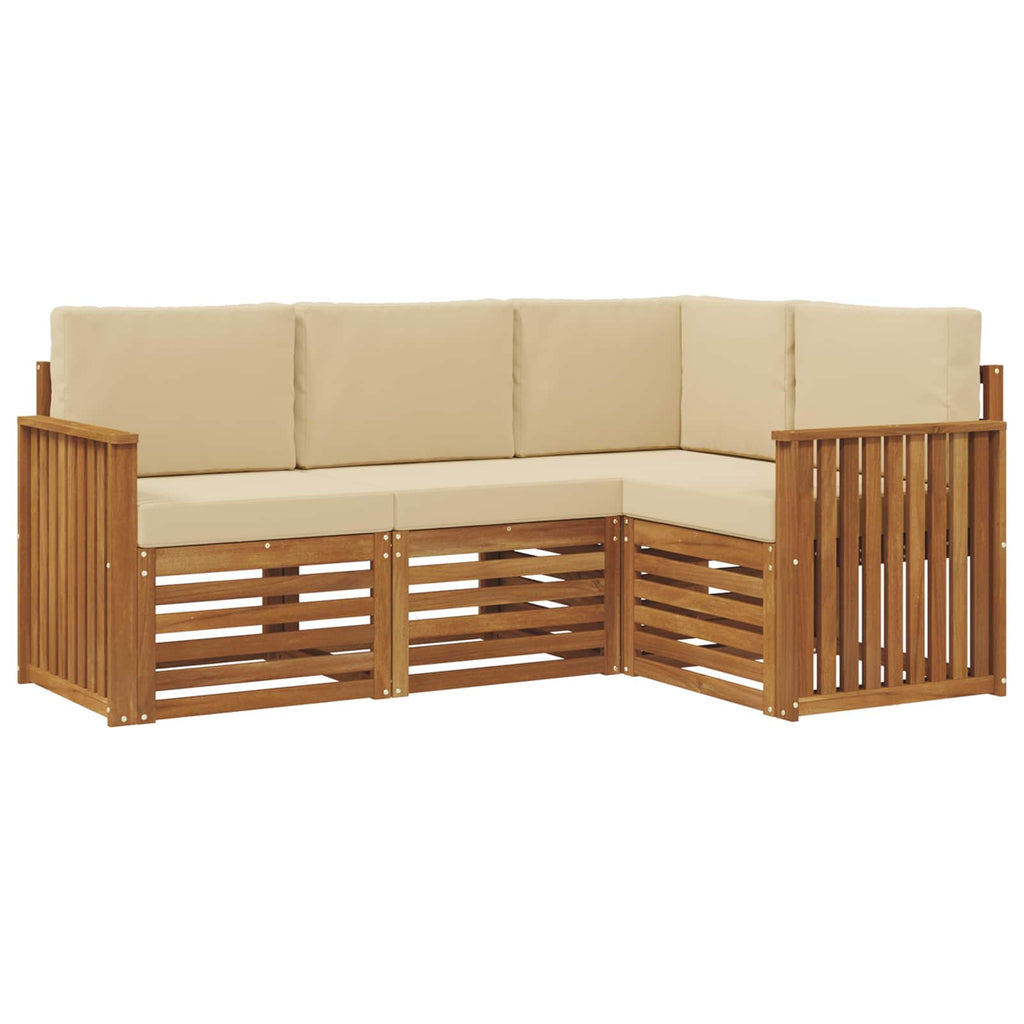Sofagarnituren 4 pcs Natur und Beige Massivholz Akazie