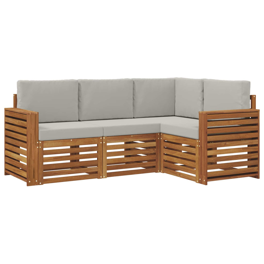 Sofagarnituren 4 pcs Natürlich und Hellgrau Massivholz Akazie