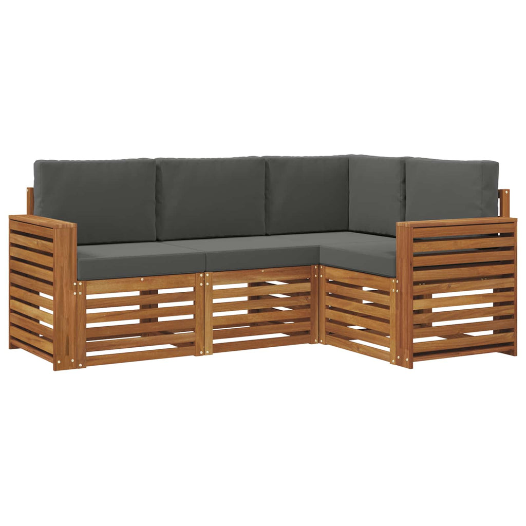Sofagarnituren 4 pcs Natur und Anthrazit Massivholz Akazie