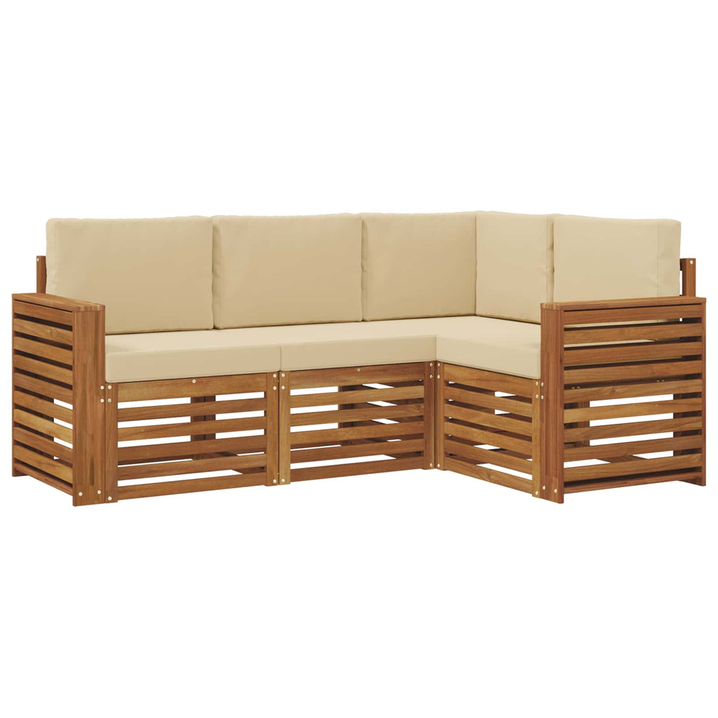 Sofagarnituren 4 pcs Natur und Beige Massivholz Akazie