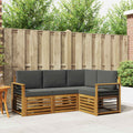 Sofagarnituren 4 pcs Natur und Anthrazit Massivholz Akazie
