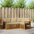 Sofagarnituren 4 pcs Natur und Beige Massivholz Akazie