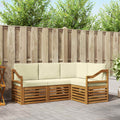 Sofagarnituren 4 pcs Natur und Creme Massivholz Akazie
