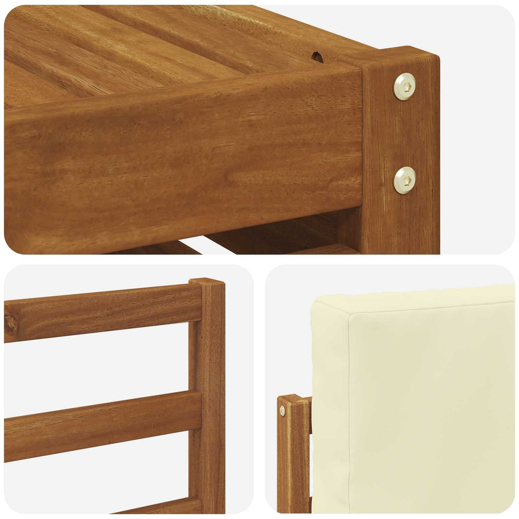Outdoor-Sofagarnitur mit Kissen 5 pcs Natur und Creme