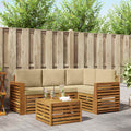 Outdoor-Sofagarnitur mit Kissen 5 pcs Natur und Beige